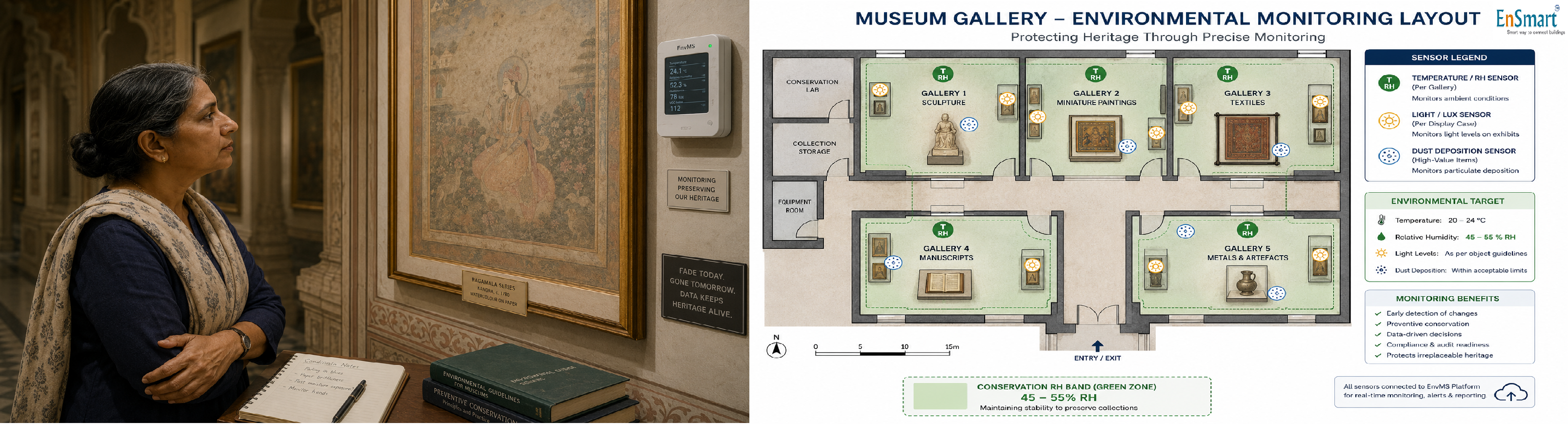 Environmental Monitoring System in Museums, Archives, and Libraries — infographic